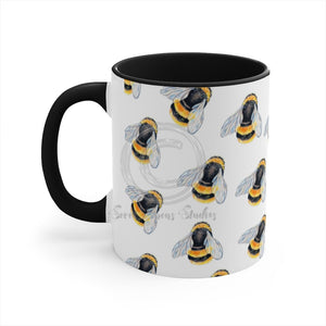 Bumble Bee Watercolor Pattern Art Accent Coffee Mug 11Oz Black /