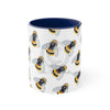 Bumble Bee Watercolor Pattern Art Accent Coffee Mug 11Oz Navy /