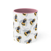 Bumble Bee Watercolor Pattern Art Accent Coffee Mug 11Oz Pink /