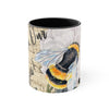 Bumble Bee White Peony Music Art Accent Coffee Mug 11Oz Black /