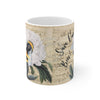 Bumble Bee White Peony Music Art Mug 11Oz