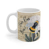 Bumble Bee White Peony Music Art Mug 11Oz