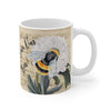 Bumble Bee White Peony Music Art Mug 11Oz