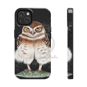 Burrowing Owl Black Art Case Mate Tough Phone Cases Iphone 14