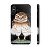Burrowing Owl Black Art Case Mate Tough Phone Cases Iphone X