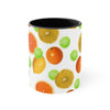 Citrus Fruit On White Pattern Art Accent Coffee Mug, 11oz