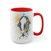 Orca Whales Tribal Love Color Splash Ink  Art Two-Tone Coffee Mugs, 15oz