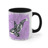 Orca Killer Whale Tlingit Tribal Pink Ink Accent Coffee Mug, 11oz