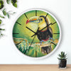Toucan Bird Jungle Exotic Watercolor Art Wall clock