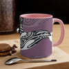 Orca Killer Whale Tribal Ink Purple Accent Coffee Mug, 11oz