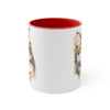 Cute Calico Maine Coon Kitten Cat Watercolor on White Art Accent Coffee Mug, 11oz