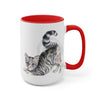 Calico Tabby Kitten Yoga Watercolor Art Two-Tone Coffee Mugs 15Oz Mug