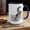 Calico Tabby Kitten Yoga Watercolor Art Two-Tone Coffee Mugs 15Oz Mug