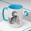 Calico Tabby Kitten Yoga Watercolor Art Two-Tone Coffee Mugs 15Oz Mug