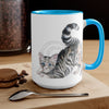 Calico Tabby Kitten Yoga Watercolor Art Two-Tone Coffee Mugs 15Oz Mug