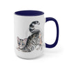 Calico Tabby Kitten Yoga Watercolor Art Two-Tone Coffee Mugs 15Oz Mug