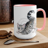 Calico Tabby Kitten Yoga Watercolor Art Two-Tone Coffee Mugs 15Oz Mug