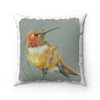 Canadian Birds Series: Rufous Hummingbird Art Square Pillow Home Decor