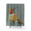 Canadian Birds Series: Rufous Hummingbird Colored Pencil Art Shower Curtain 71 × 74 Home Decor