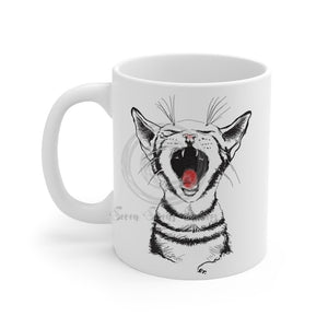 Cat Kitten Roar Ink Art Mug 11Oz