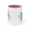 Save the Bees Watercolor Splash on White Art Accent Coffee Mug, 11oz