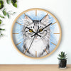Silver Tabby Cat Kitten Watercolor Art Wall clock