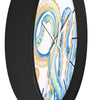 Blue Octopus Tentacles Watercolor Kraken Art Wall clock
