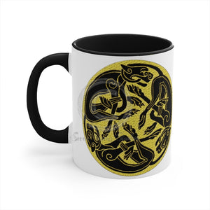 Celtic Hounds Dog Pagan Ink Art Accent Coffee Mug 11Oz Black /
