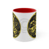 Celtic Hounds Dog Pagan Ink Art Accent Coffee Mug 11Oz Red /