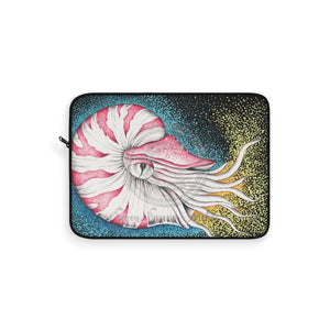 Chambered Nautilus Black Stippling Ink Art Laptop Sleeve 15