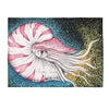 Chambered Nautilus Octopus On Black Ink Art Velveteen Plush Blanket 30 × 40 All Over Prints