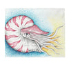 Chambered Nautilus Octopus On White Ink Art Velveteen Plush Blanket 50 × 60 All Over Prints