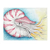 Chambered Nautilus Octopus On White Ink Art Velveteen Plush Blanket 60 × 80 All Over Prints
