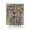 Cheetah Green Colored Pencil Art Shower Curtain 71 × 74 Home Decor