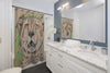 Cheetah Green Colored Pencil Art Shower Curtain Home Decor