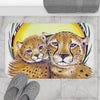 Cheetah Mom And Cub Ink Art Bath Mat Home Decor