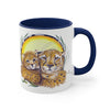 Cheetah Mom And Cub Ink On White Art Accent Coffee Mug 11Oz