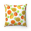 Citrus Fruits Exotic White Chic Square Pillow 14X14 Home Decor