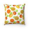 Citrus Fruits Exotic White Chic Square Pillow Home Decor