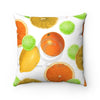 Citrus Fruits Exotic White Ii Chic Square Pillow 14X14 Home Decor