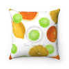 Citrus Fruits Exotic White Ii Chic Square Pillow Home Decor