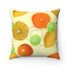 Citrus Fruits Exotic Yellow Chic Ii Square Pillow 14X14 Home Decor