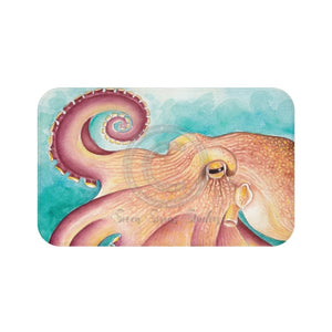 Coconut Octopus Watercolor Art Bath Mat Large 34X21 Home Decor