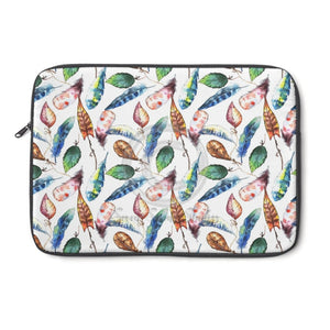 Colorful Feathers Bohemian Pattern Chic Laptop Sleeve 13