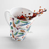 Colorful Feathers Watercolor Pattern White Latte Mug Mug