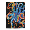 Colorful Octopus Tentacles On Black Watercolor Art Velveteen Plush Blanket 30 × 40 All Over Prints