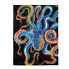 Colorful Octopus Tentacles On Black Watercolor Art Velveteen Plush Blanket 60 × 80 All Over Prints