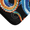 Colorful Octopus Tentacles Watercolor Art Black Bath Mat Home Decor