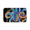 Colorful Octopus Tentacles Watercolor Art Black Bath Mat Large 34X21 Home Decor