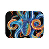 Colorful Octopus Tentacles Watercolor Art Black Bath Mat Small 24X17 Home Decor
